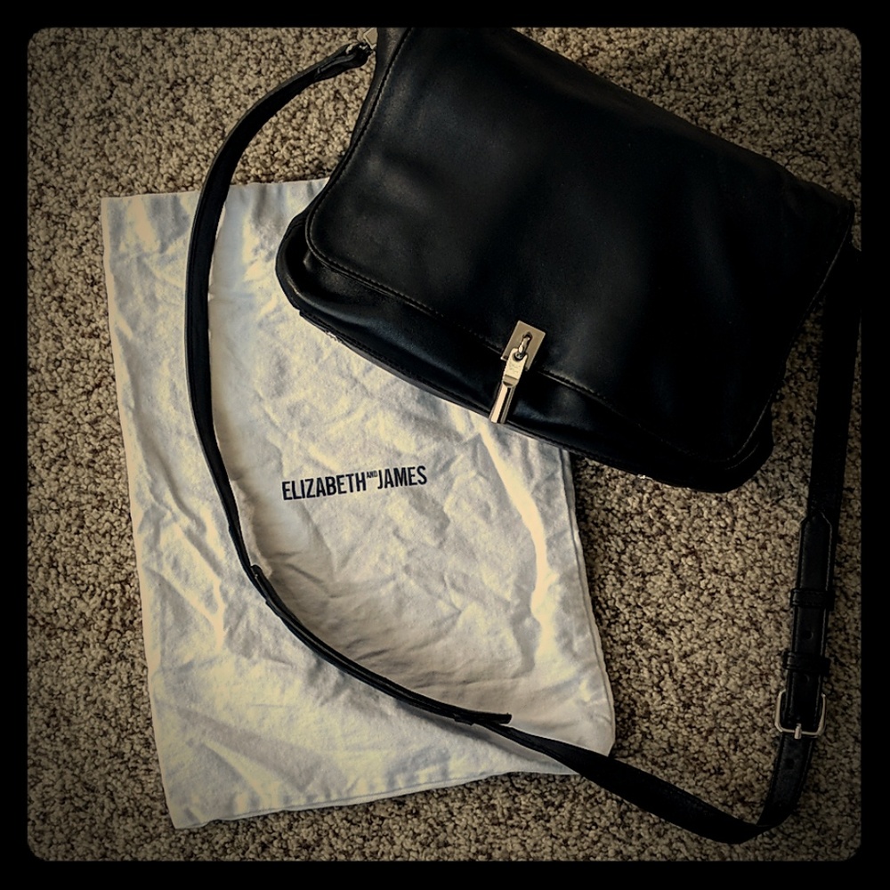 Elizabeth and James Cynnie black leather handbag